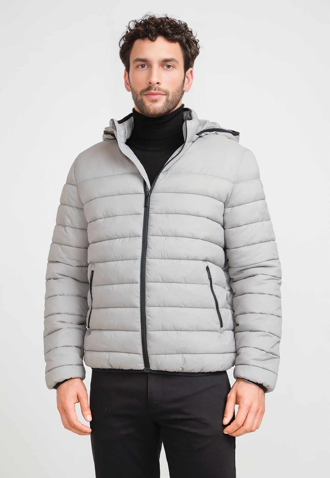 PARKA HOMBRE ACOLCHADA GRIS CLARO - 1