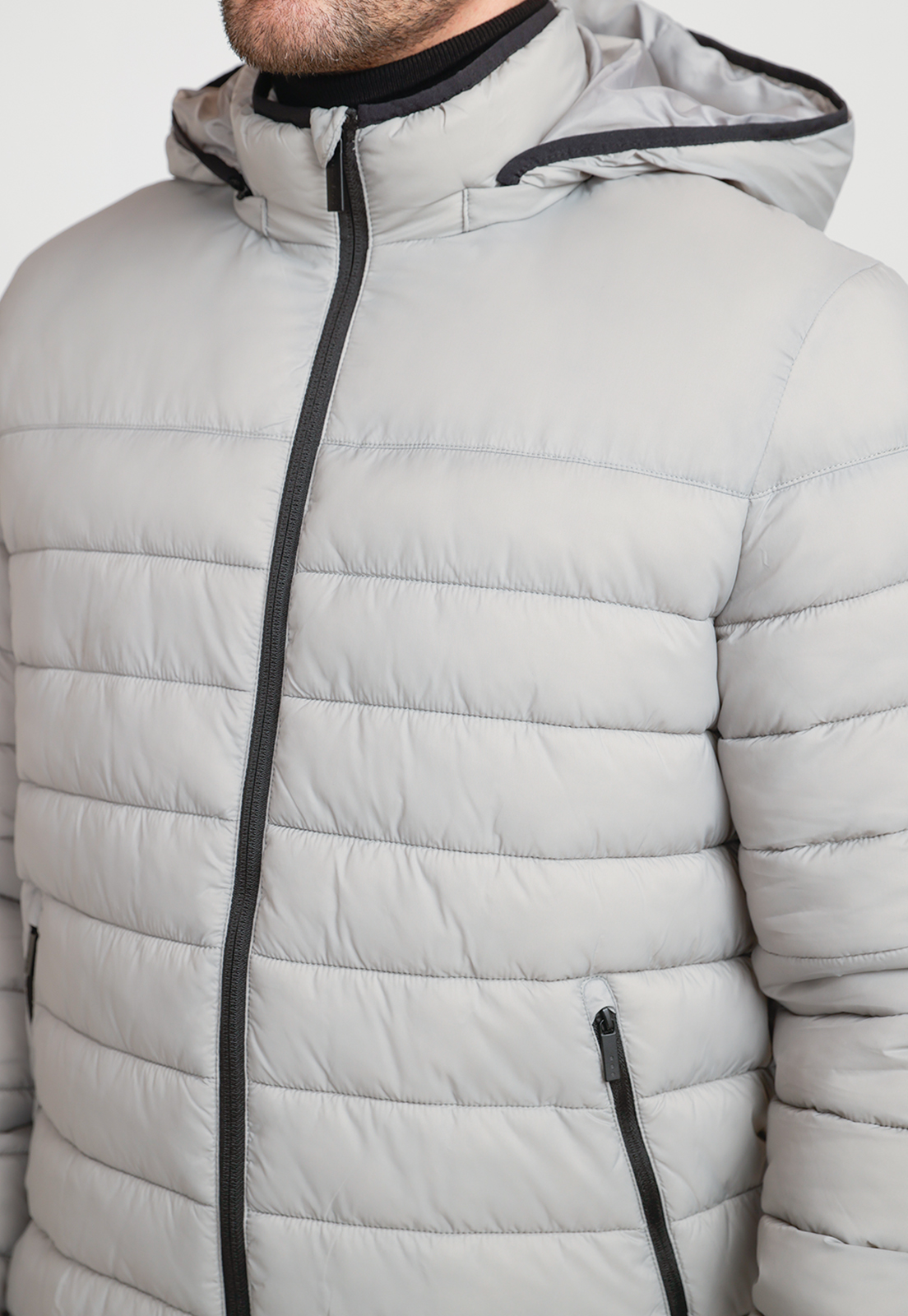 PARKA HOMBRE ACOLCHADA GRIS CLARO - 3
