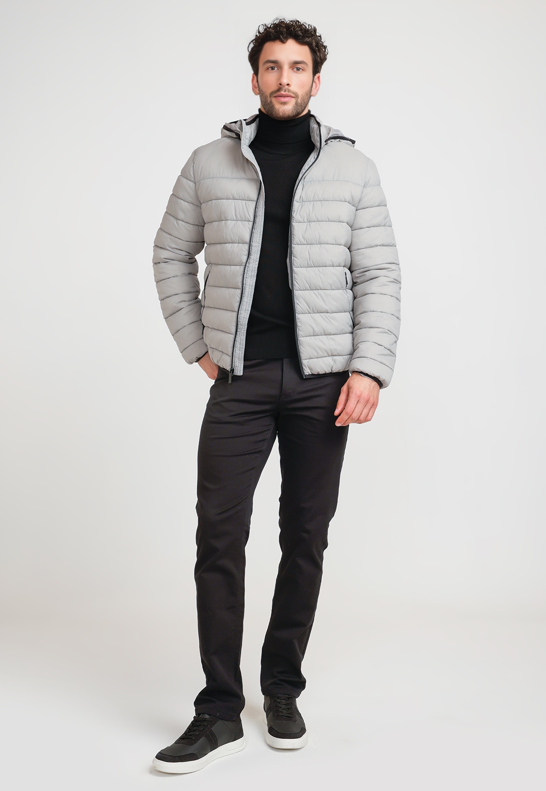 PARKA HOMBRE ACOLCHADA GRIS CLARO - 4