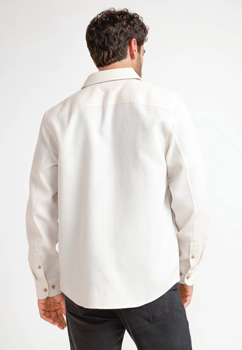 CAMISA HOMBRE MANGA LARGA BEIGE - 2