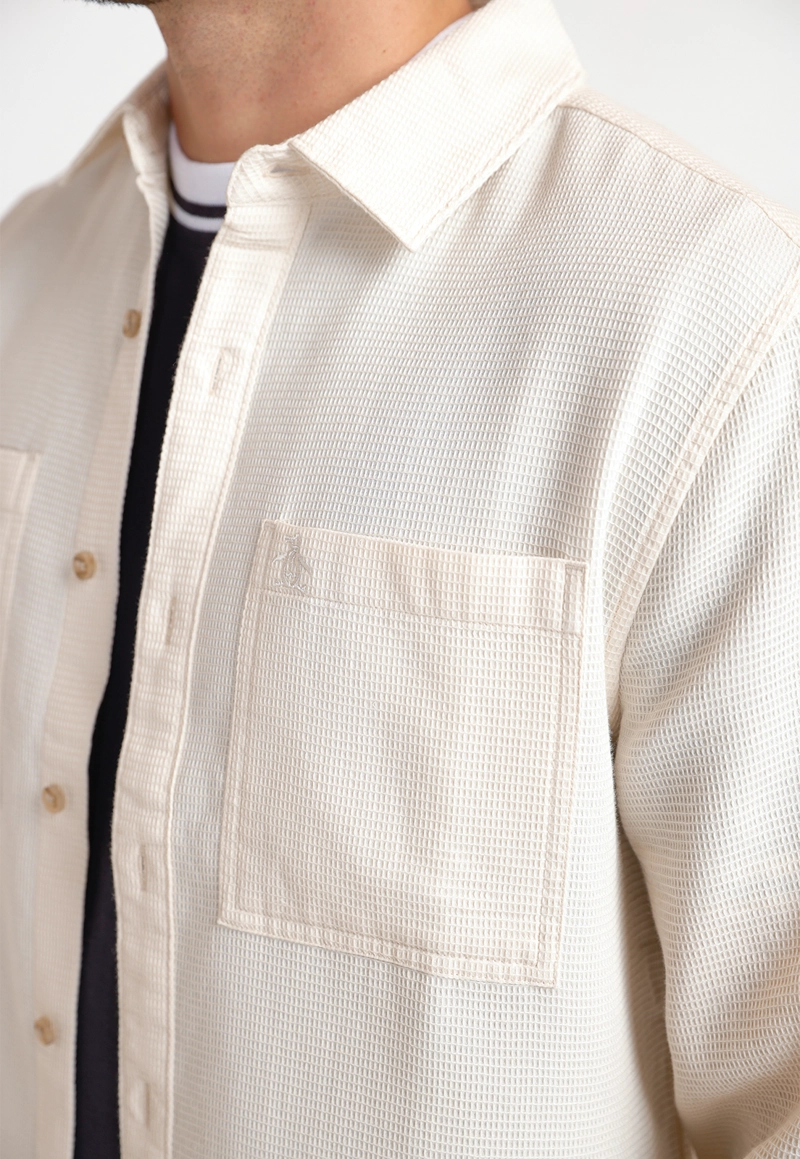 CAMISA HOMBRE MANGA LARGA BEIGE - 3