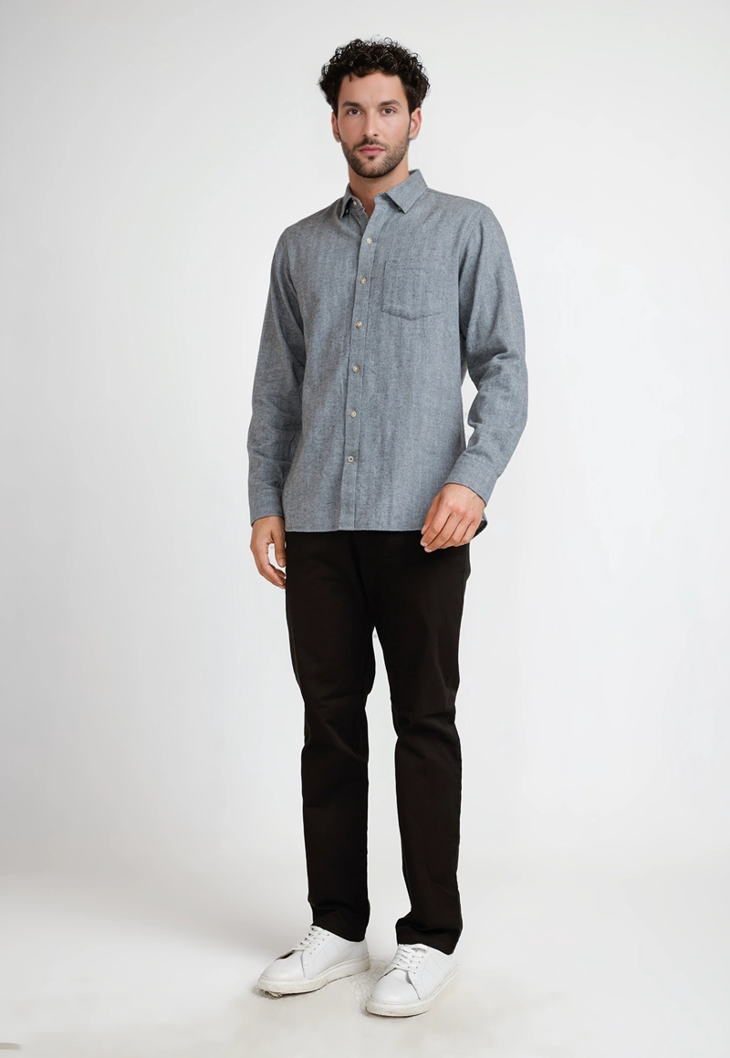 CAMISA FRANELA HOMBRE BERNABEU GRIS - 4