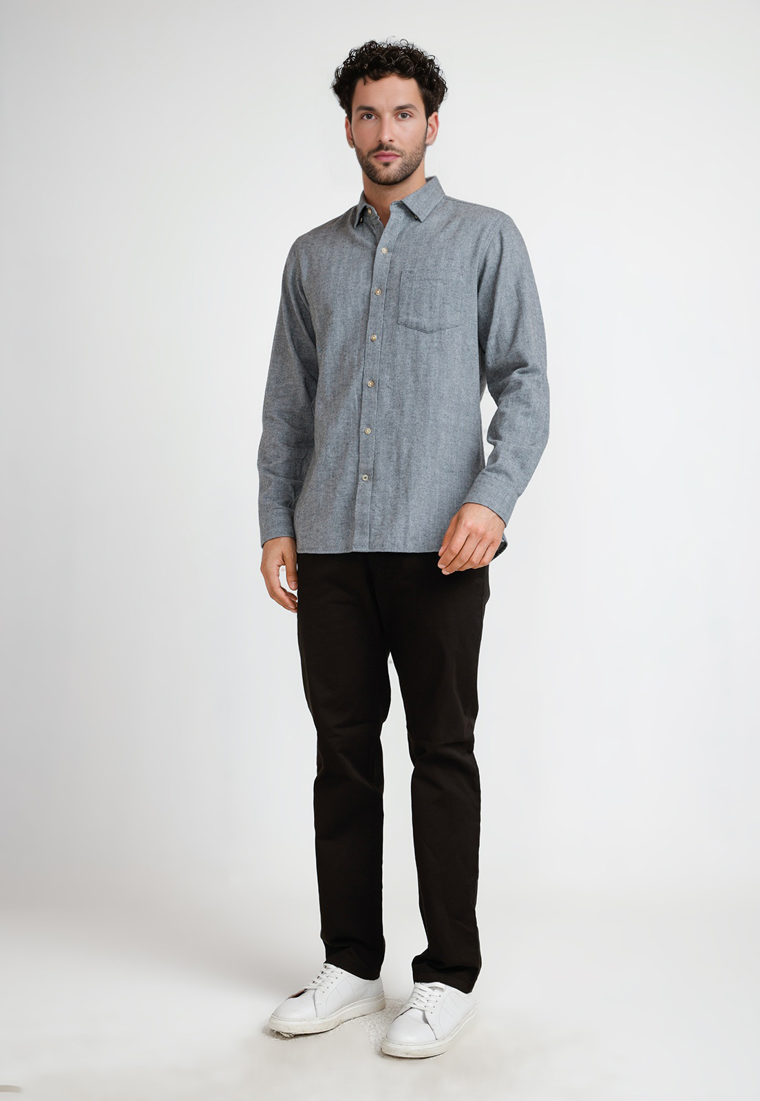 CAMISA FRANELA HOMBRE BERNABEU GRIS - 4