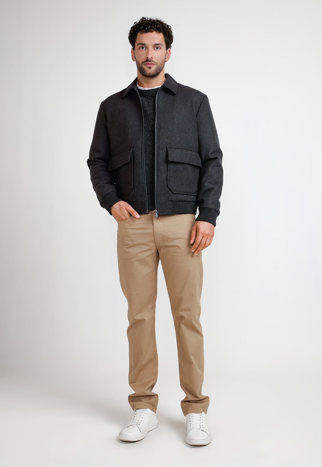 CHAQUETA BOMBER HOMBRE TANAKA GRIS - 4