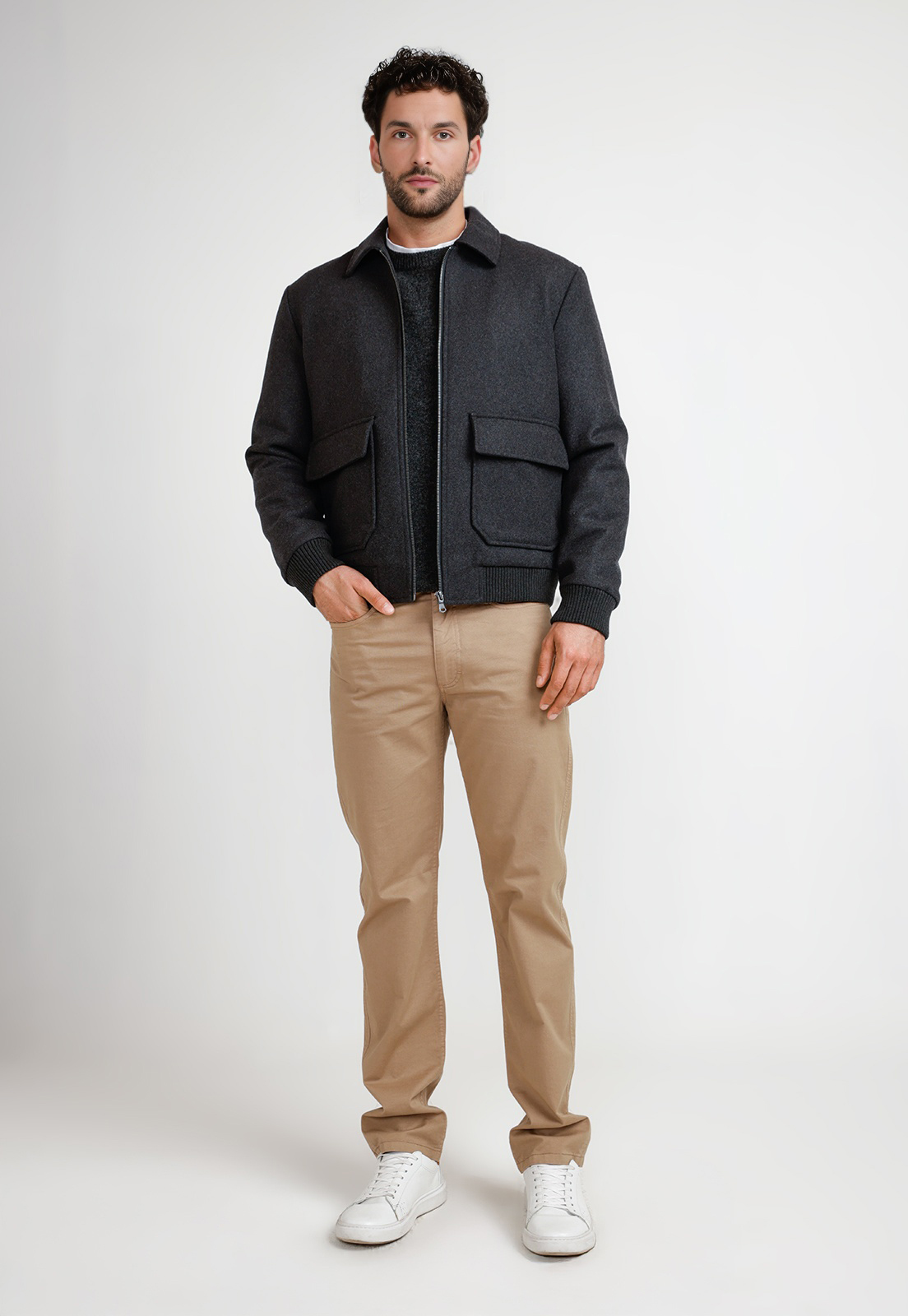CHAQUETA BOMBER HOMBRE TANAKA GRIS - 4