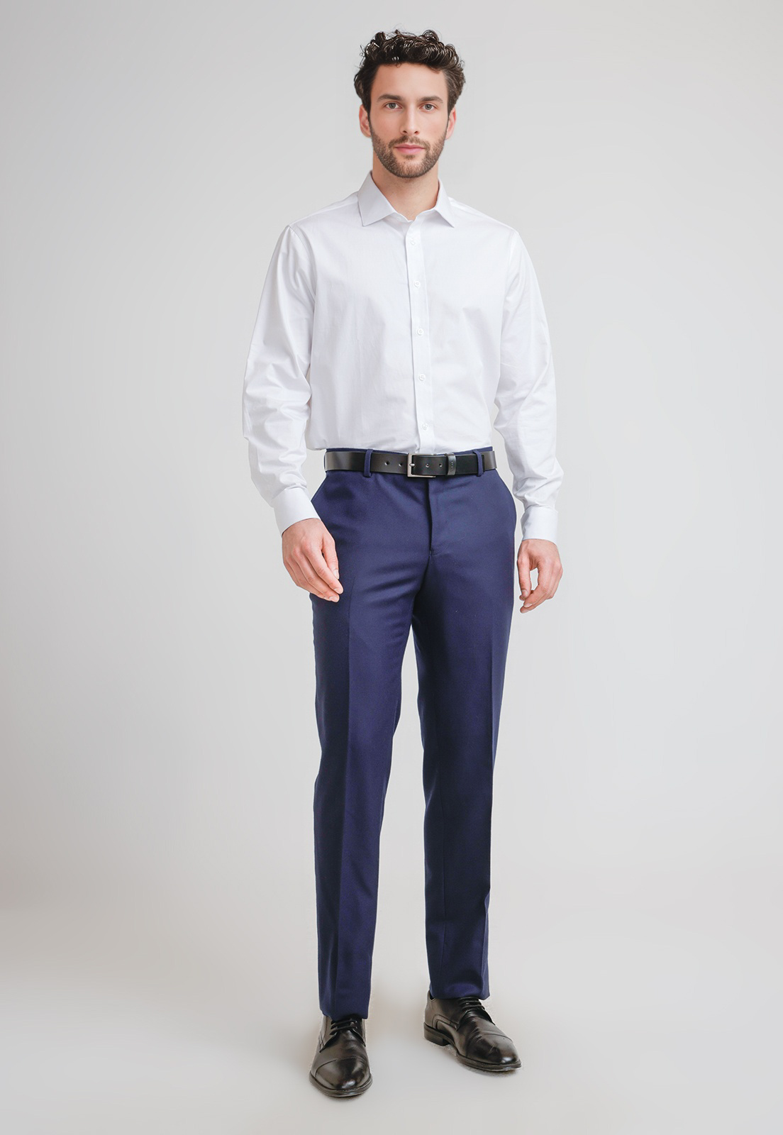 PANTALON HOMBRE FORMAL FLANNEL AZUL MARINO - 4