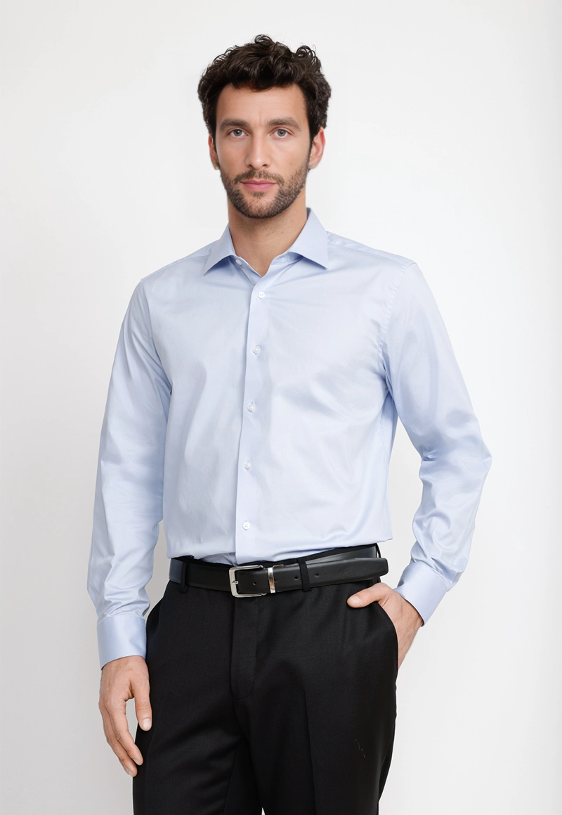 CAMISA HOMBRE FORMAL POPELINA DYNAMIC CELESTE - 1
