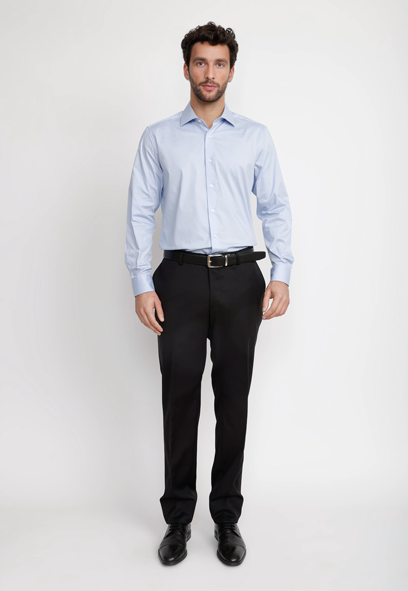 CAMISA HOMBRE FORMAL POPELINA DYNAMIC CELESTE - 4