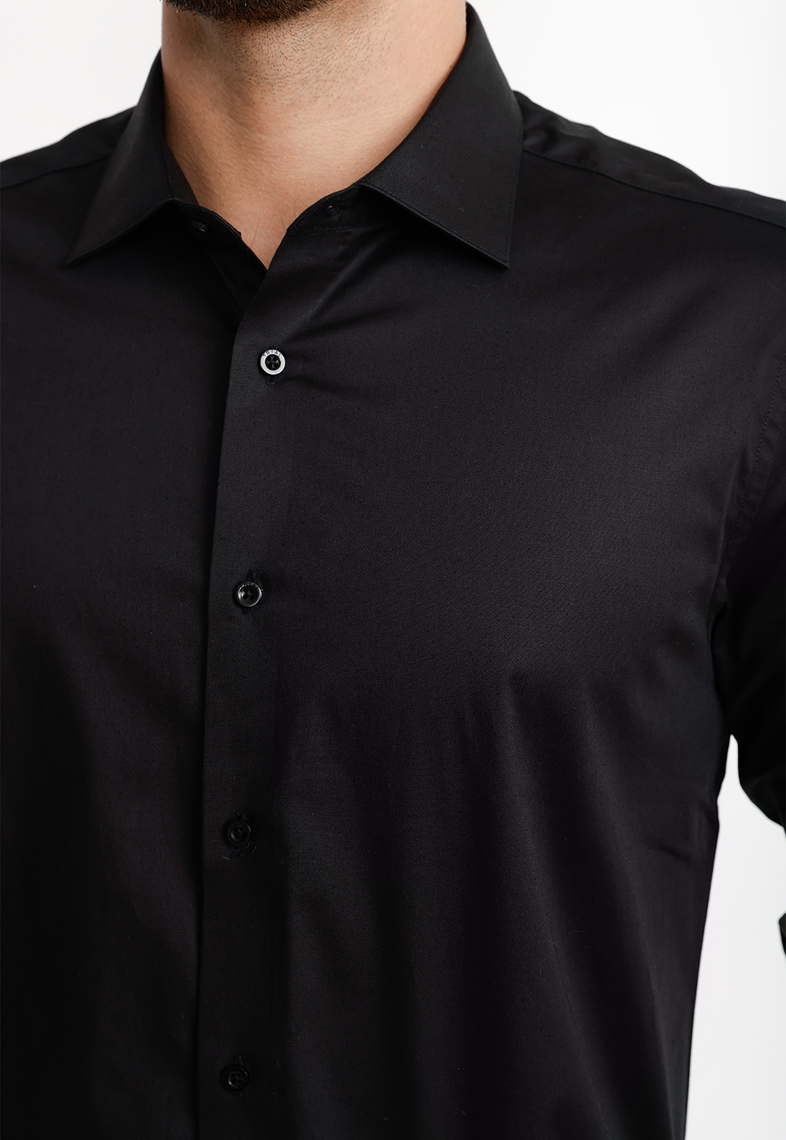 CAMISA HOMBRE FORMAL POPELINA DYNAMIC NEGRO - 3
