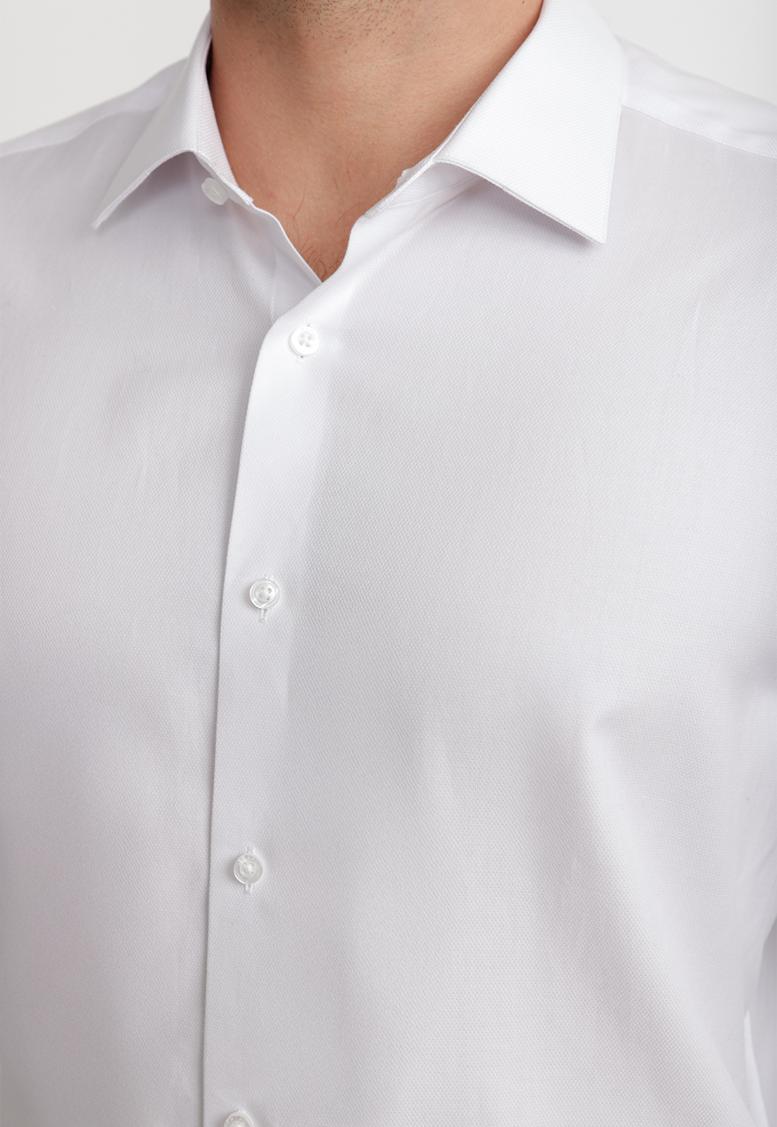 CAMISA HOMBRE FORMAL DOBLE PUÑO DOBBY CLASSIC BLANCO - 3