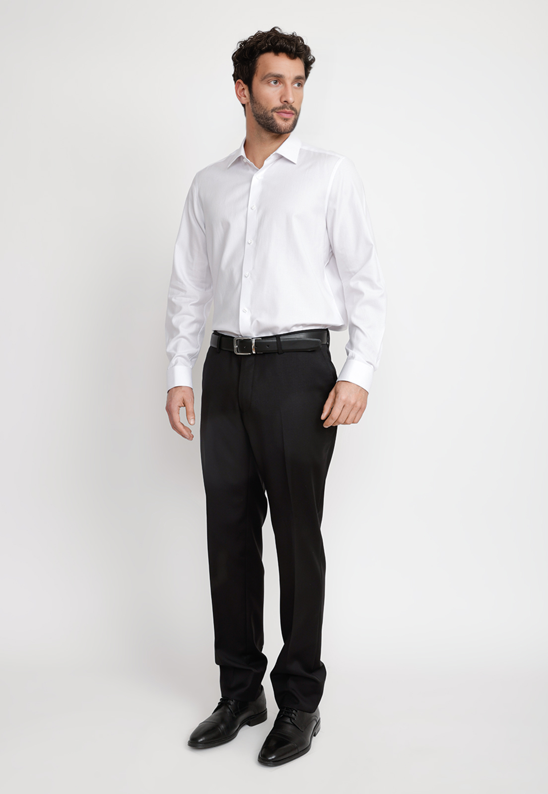 CAMISA HOMBRE FORMAL DOBLE PUÑO DOBBY CLASSIC BLANCO - 4