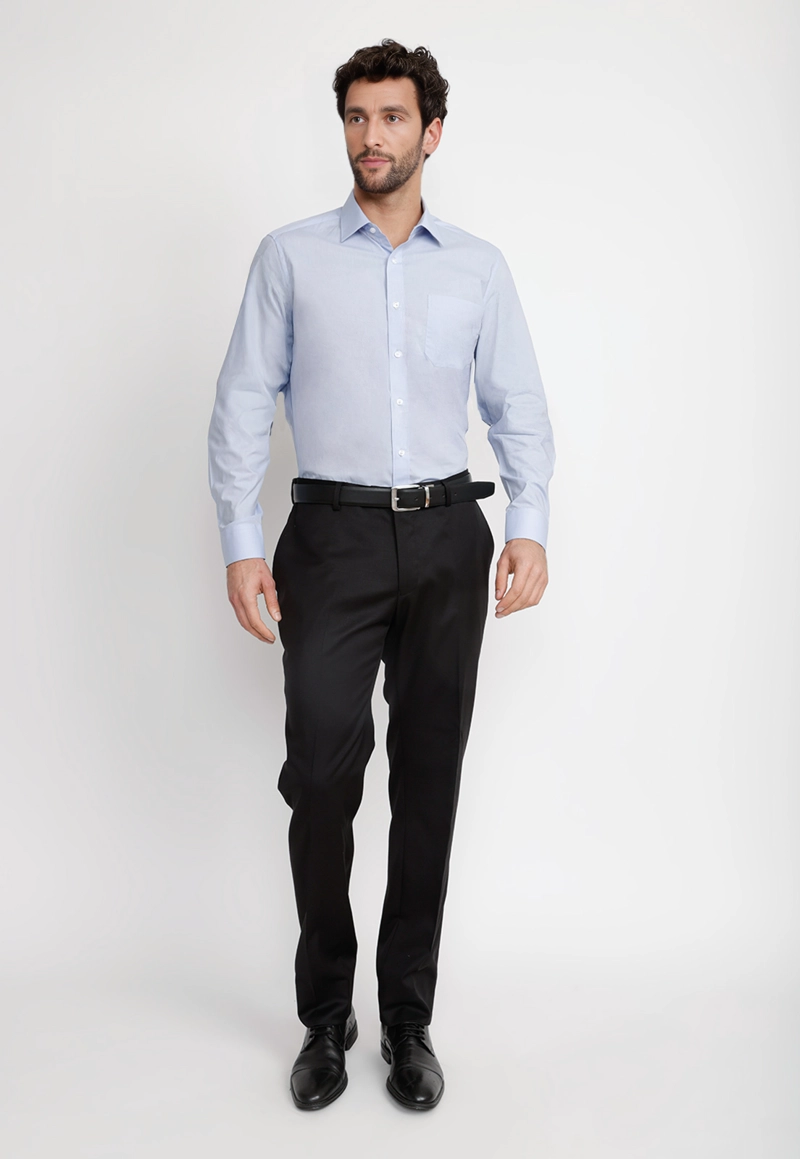 CAMISA HOMBRE FORMAL POPELINA CLASSIC CELESTE - 2