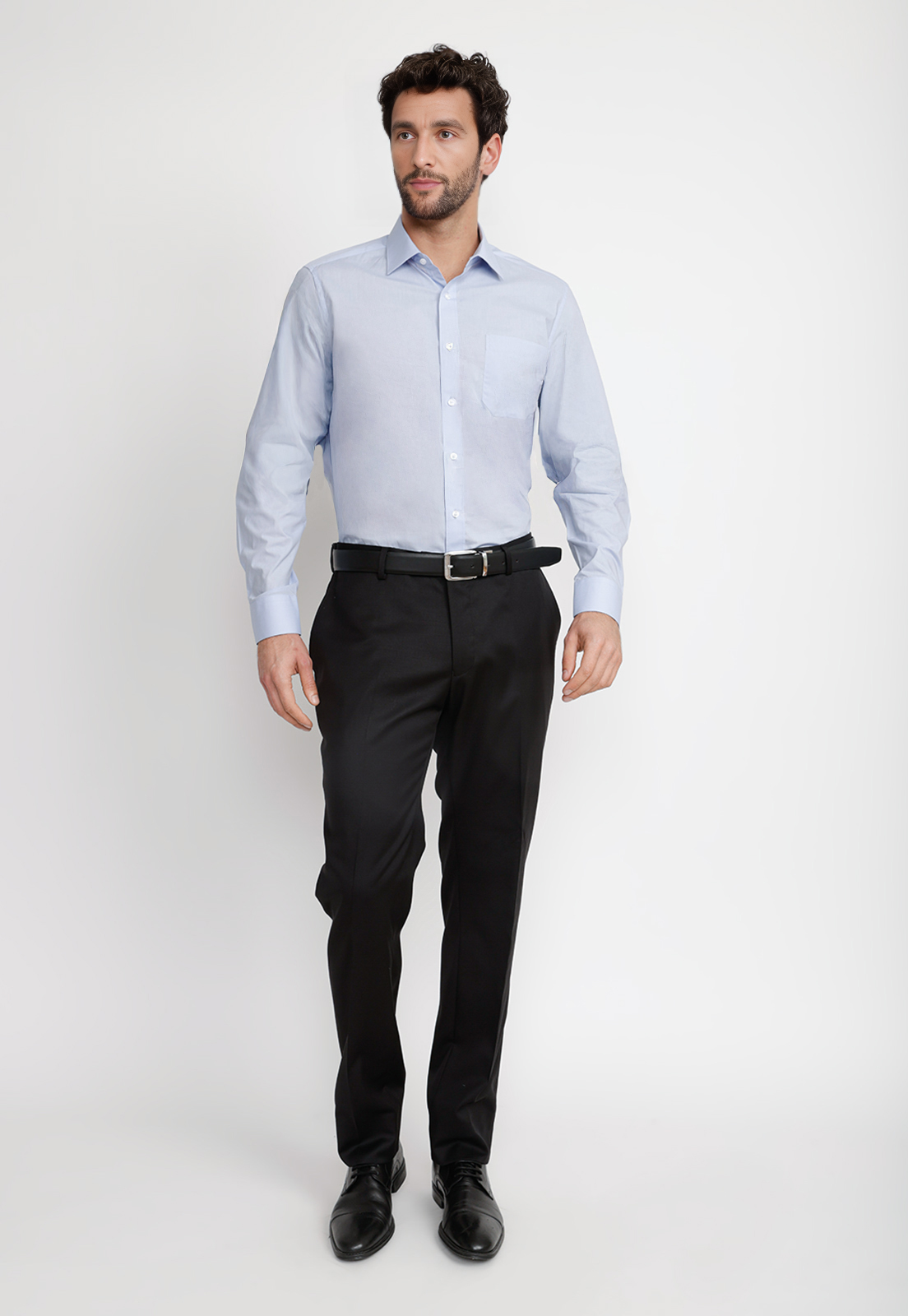CAMISA HOMBRE FORMAL POPELINA CLASSIC CELESTE - 2