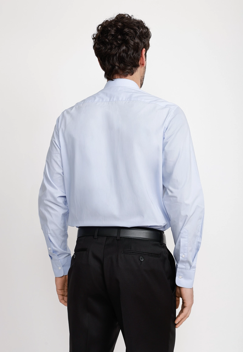CAMISA HOMBRE FORMAL POPELINA CLASSIC CELESTE - 3