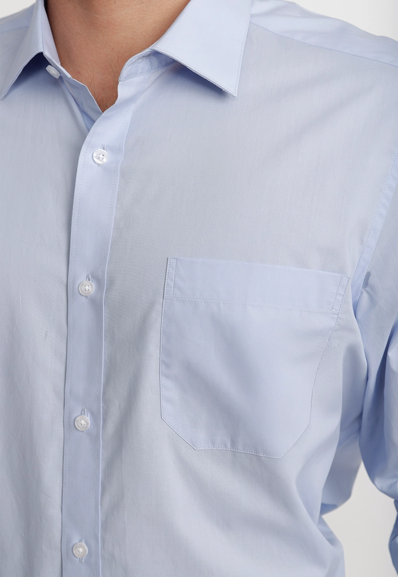 CAMISA HOMBRE FORMAL POPELINA CLASSIC CELESTE - 4