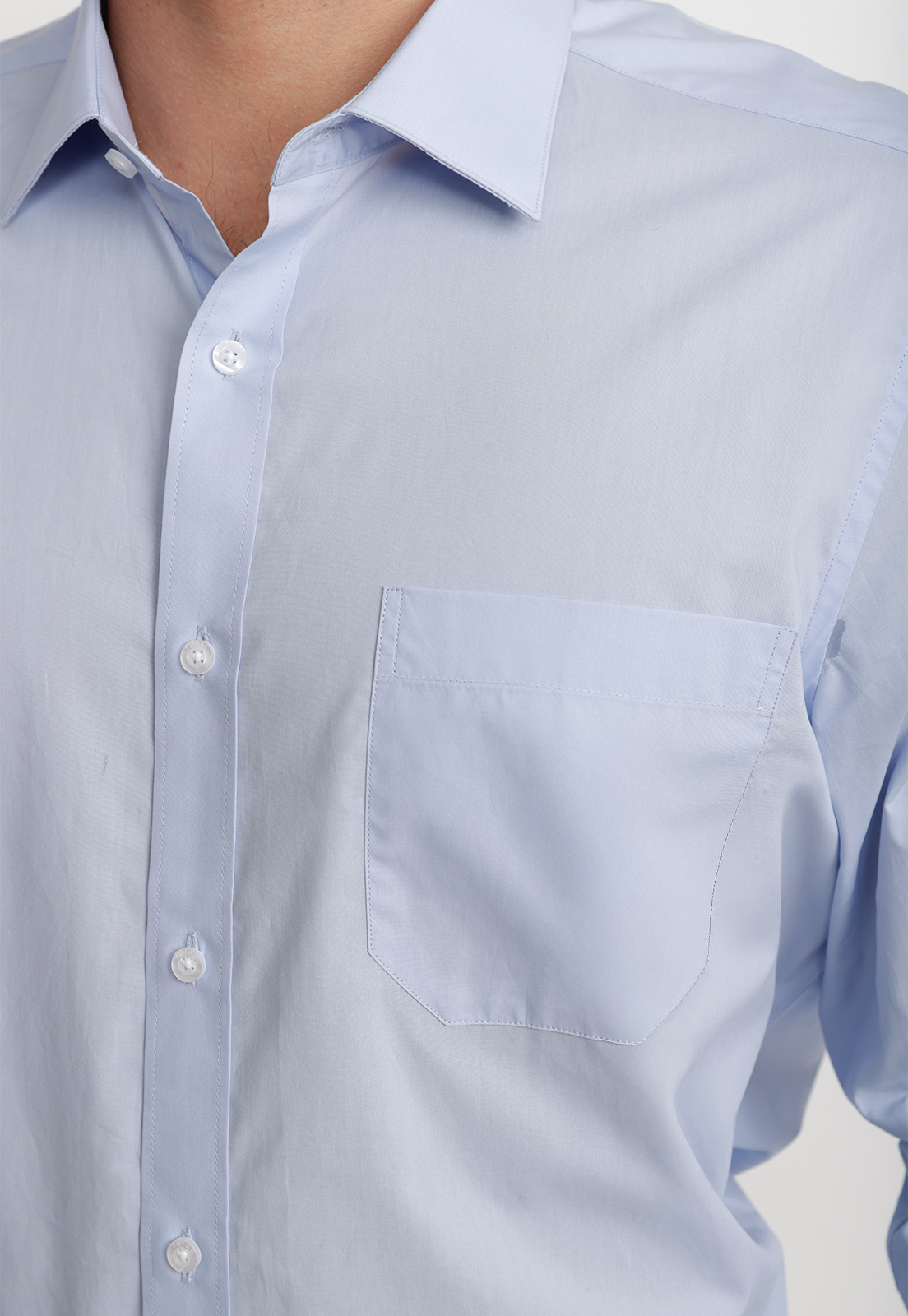 CAMISA HOMBRE FORMAL POPELINA CLASSIC CELESTE - 4