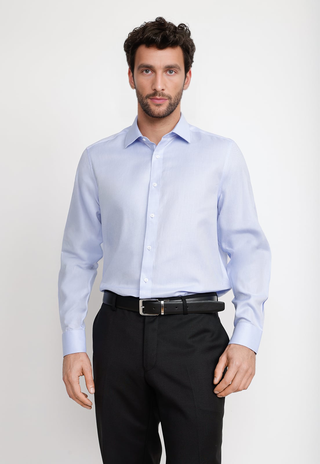 CAMISA HOMBRE FORMAL TWILL CLASSIC CELESTE - 1