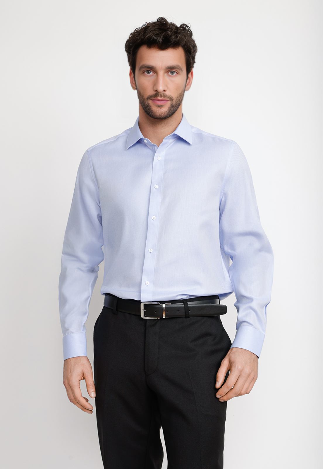 CAMISA HOMBRE FORMAL TWILL CLASSIC CELESTE - 1