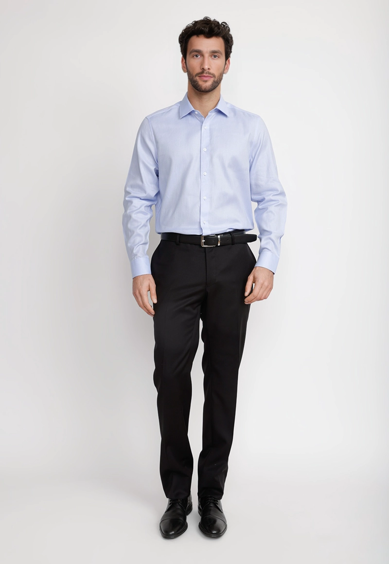 CAMISA HOMBRE FORMAL TWILL CLASSIC CELESTE - 4