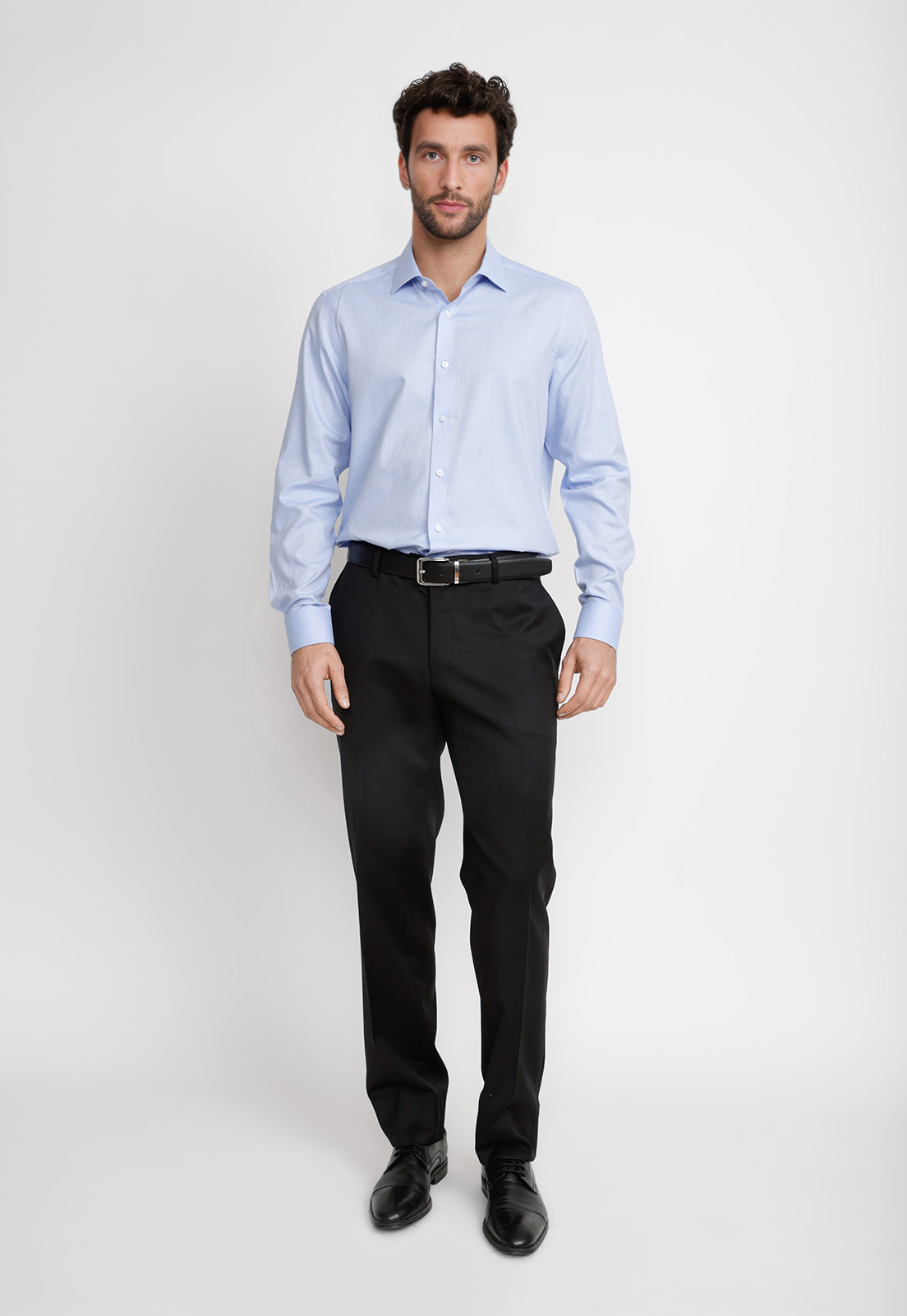 CAMISA HOMBRE FORMAL DOBBY CLASSIC B CELESTE - 4