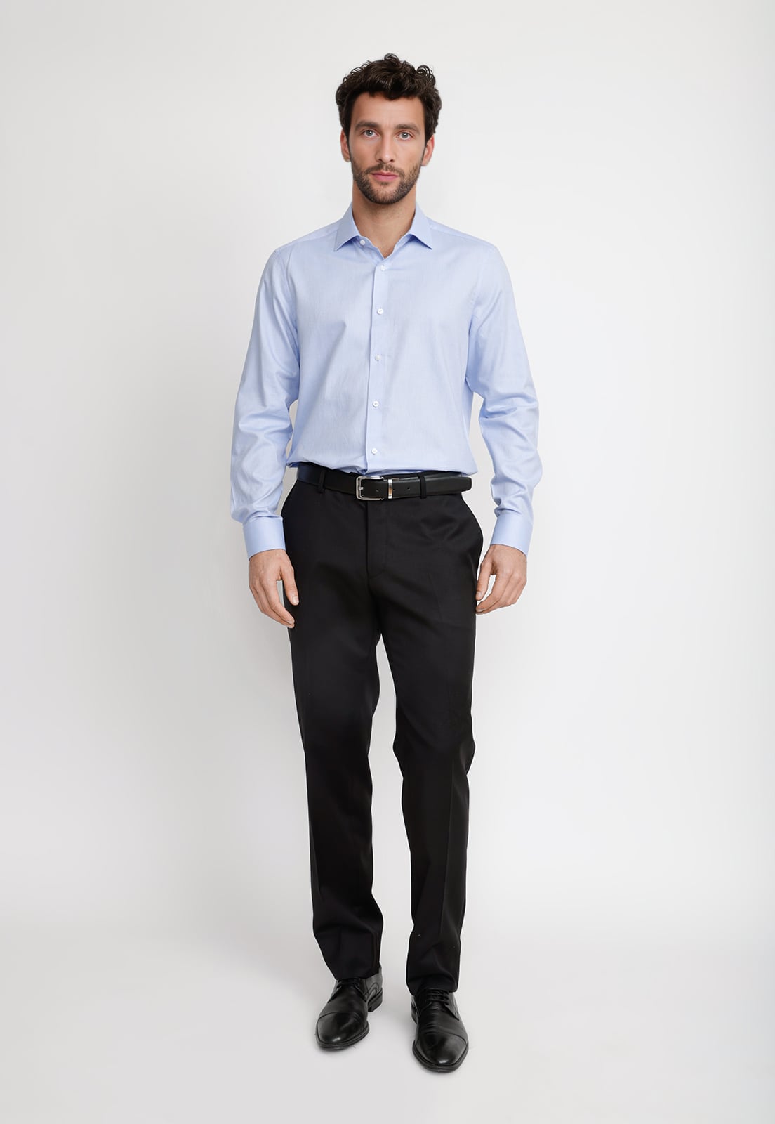 CAMISA HOMBRE FORMAL DOBBY CLASSIC B CELESTE - 4