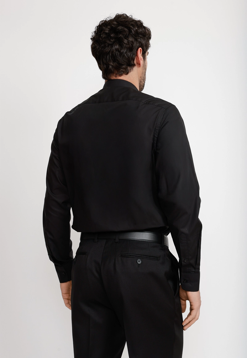 CAMISA HOMBRE FORMAL POPELINA CLASSIC NEGRO - 2