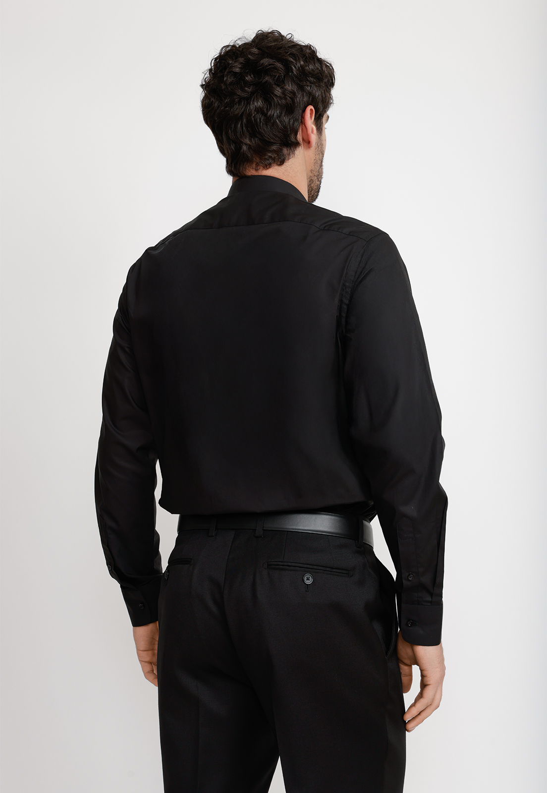 CAMISA HOMBRE FORMAL POPELINA CLASSIC NEGRO - 2