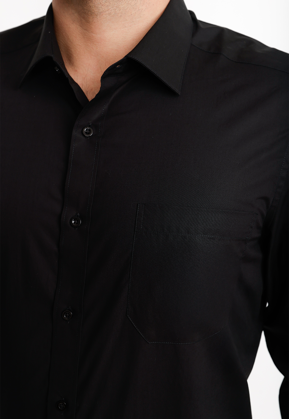 CAMISA HOMBRE FORMAL POPELINA CLASSIC NEGRO - 3