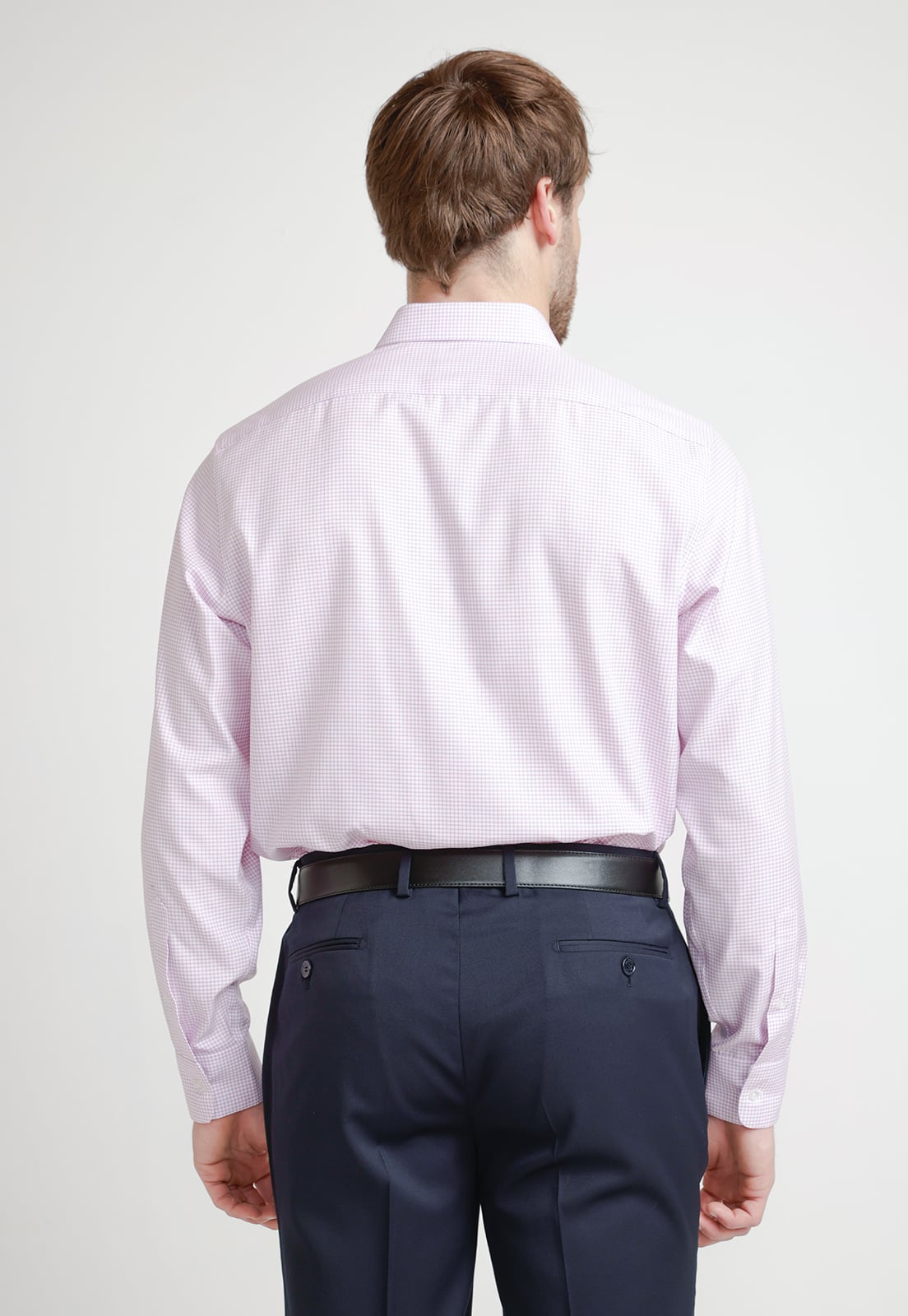 CAMISA FORMAL HOMBRE NON IRON MICRODISEÑO REGULAR TRAVEL ROSADO - 2
