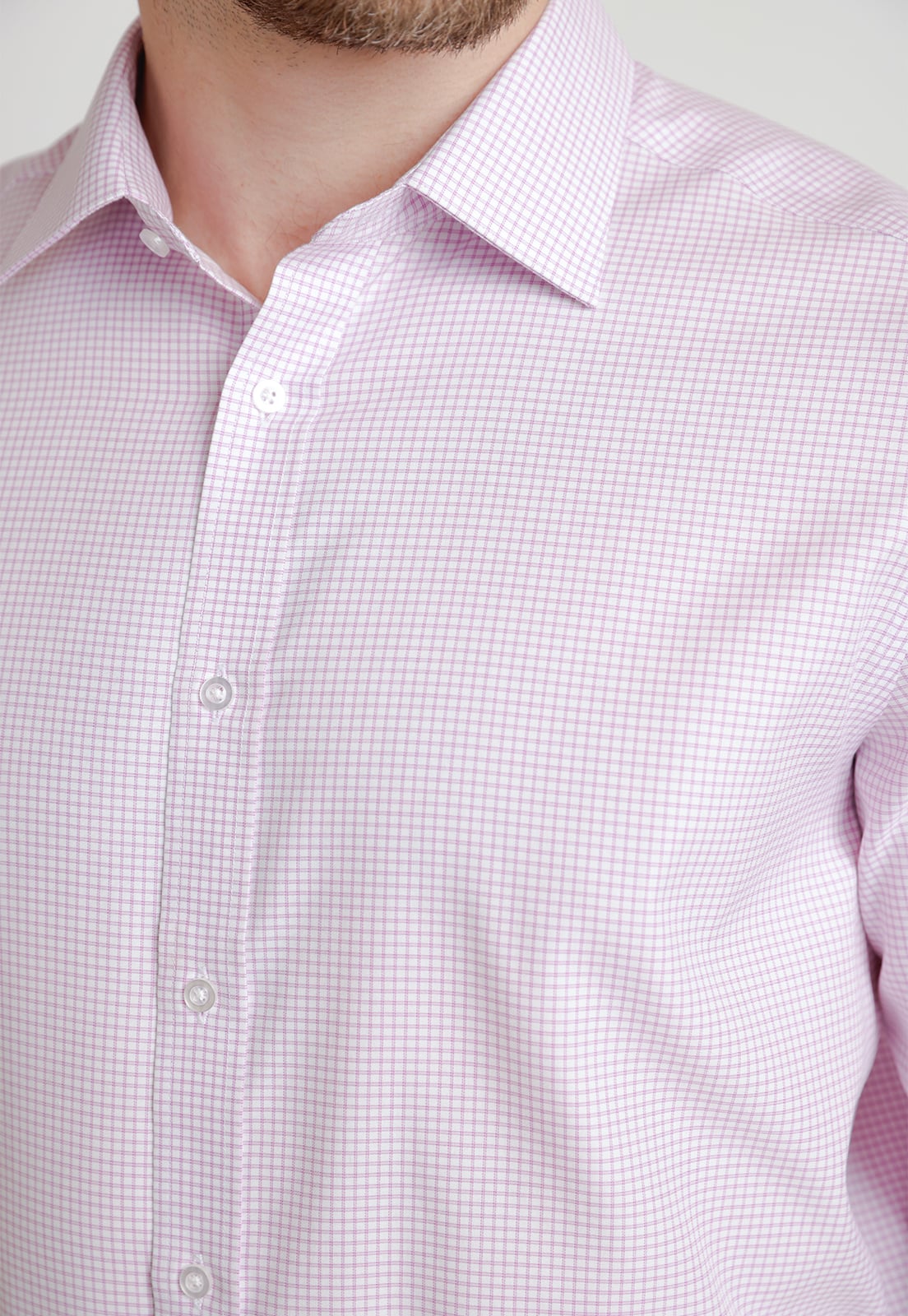CAMISA FORMAL HOMBRE NON IRON MICRODISEÑO REGULAR TRAVEL ROSADO - 3