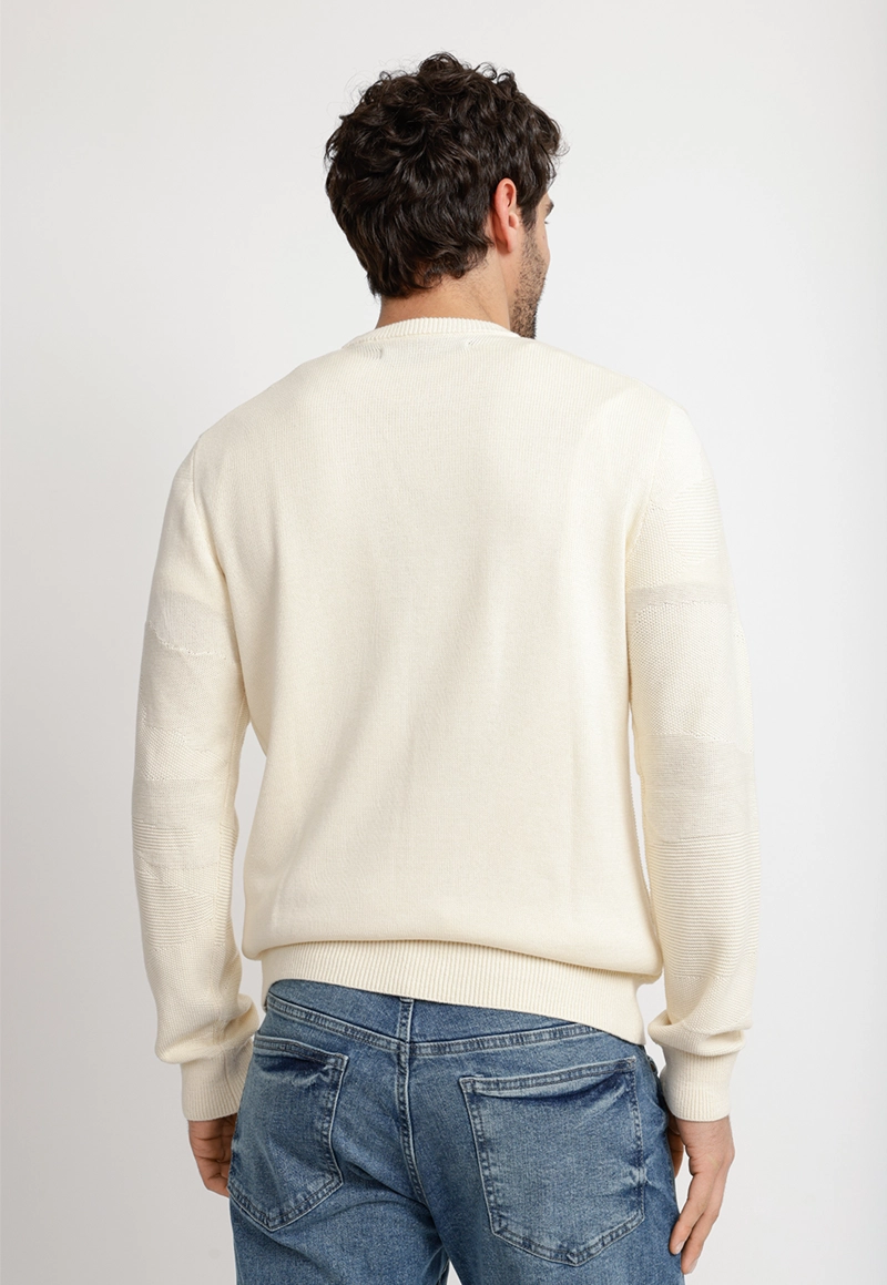 SWEATER HOMBRE CUELLO REDONDO BEIGE - 2