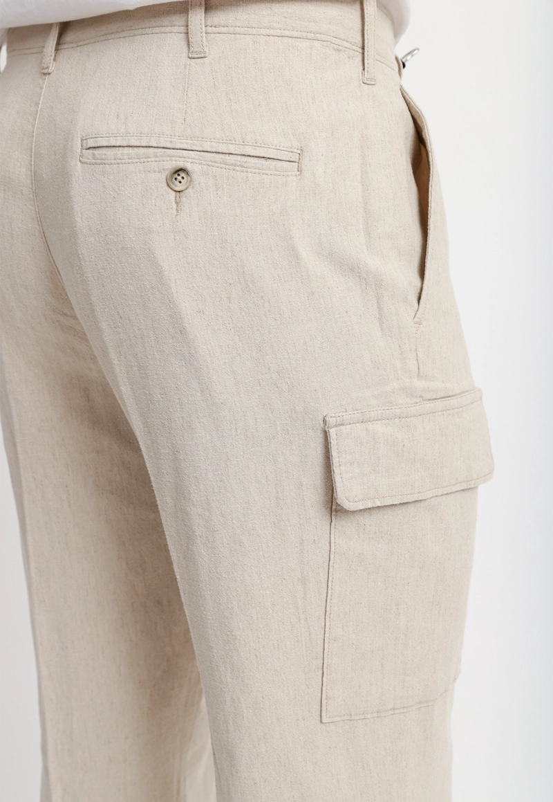 PANTALON HOMBRE LINO CARGO NATURAL - 3