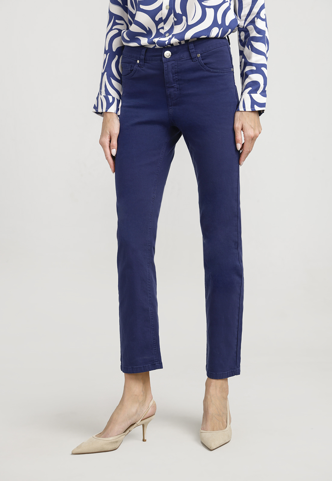 PANTALON MUJER PETRA ALGODON PERUANO NAVY - 1