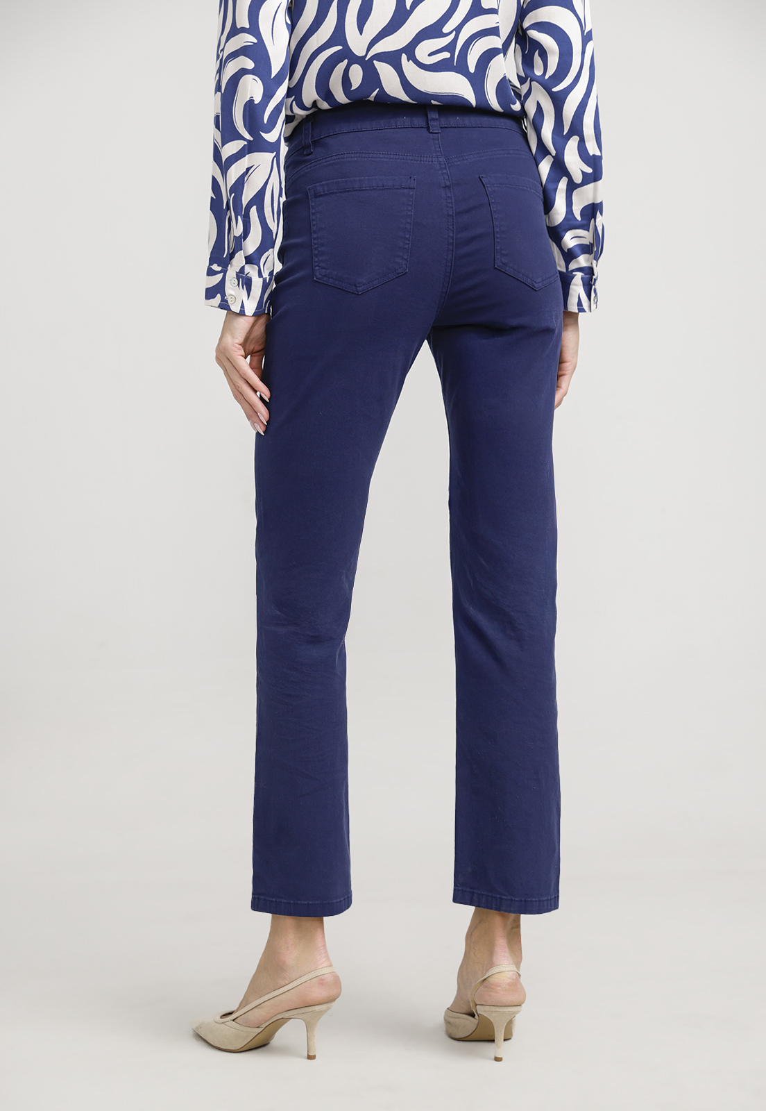 PANTALON MUJER PETRA ALGODON PERUANO NAVY - 2