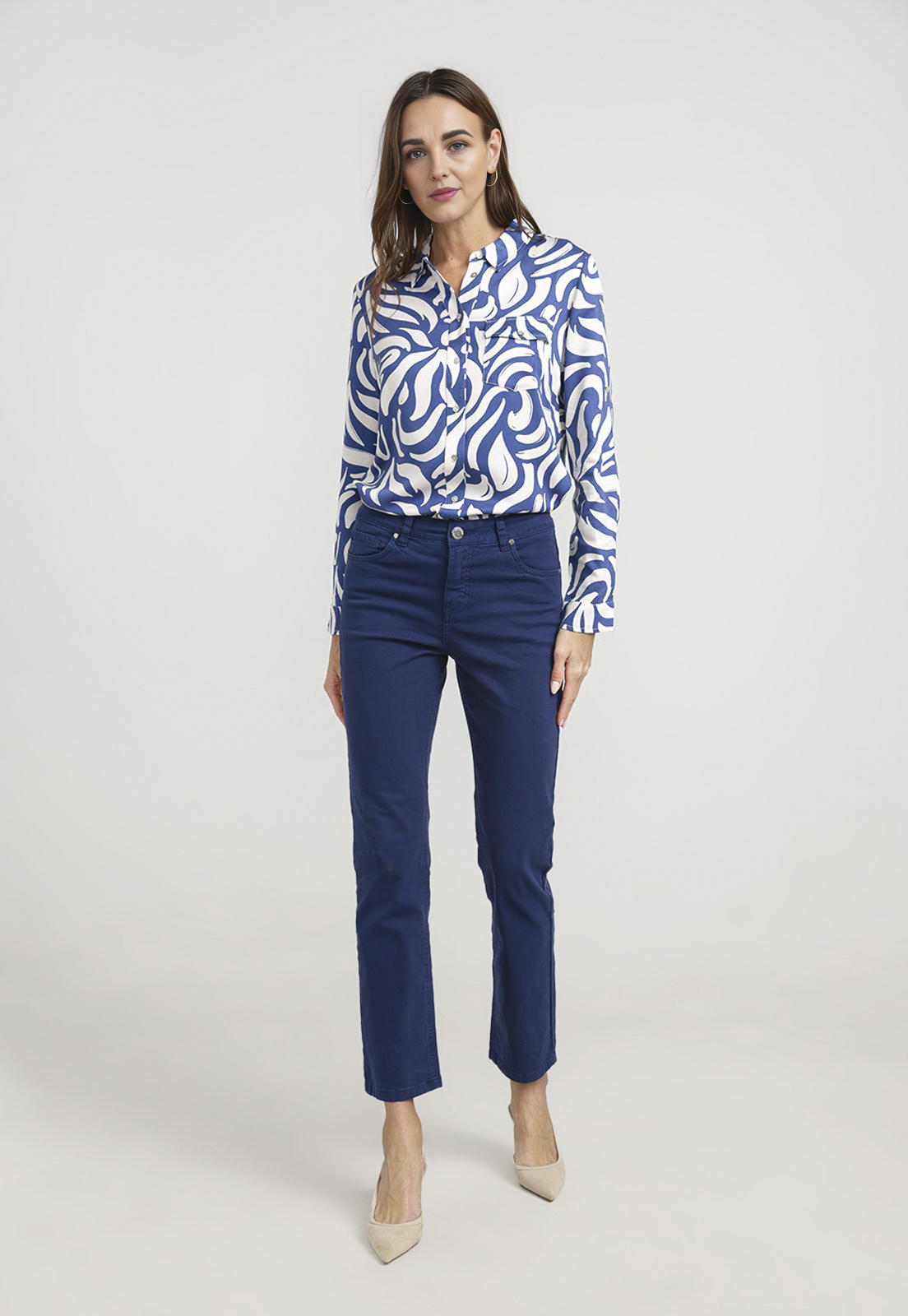 PANTALON MUJER PETRA ALGODON PERUANO NAVY - 4