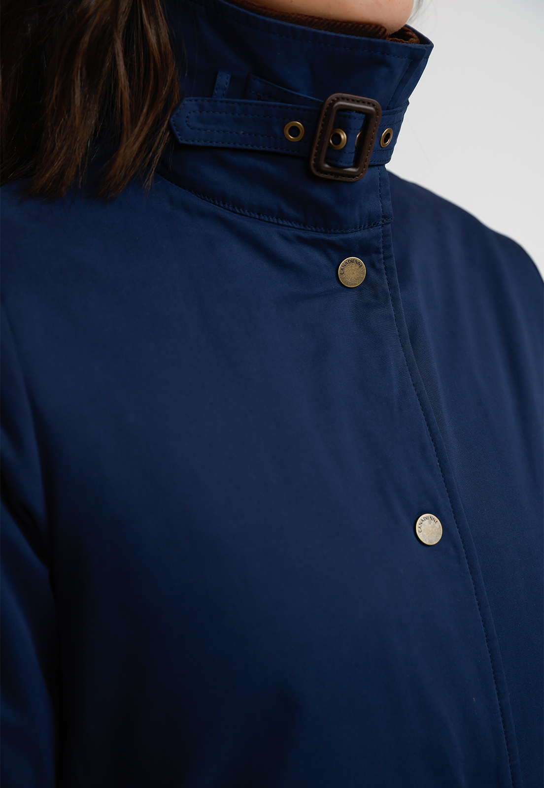 PARKA LARGA MUJER ALGODON Y POLIE STER AZUL - 3