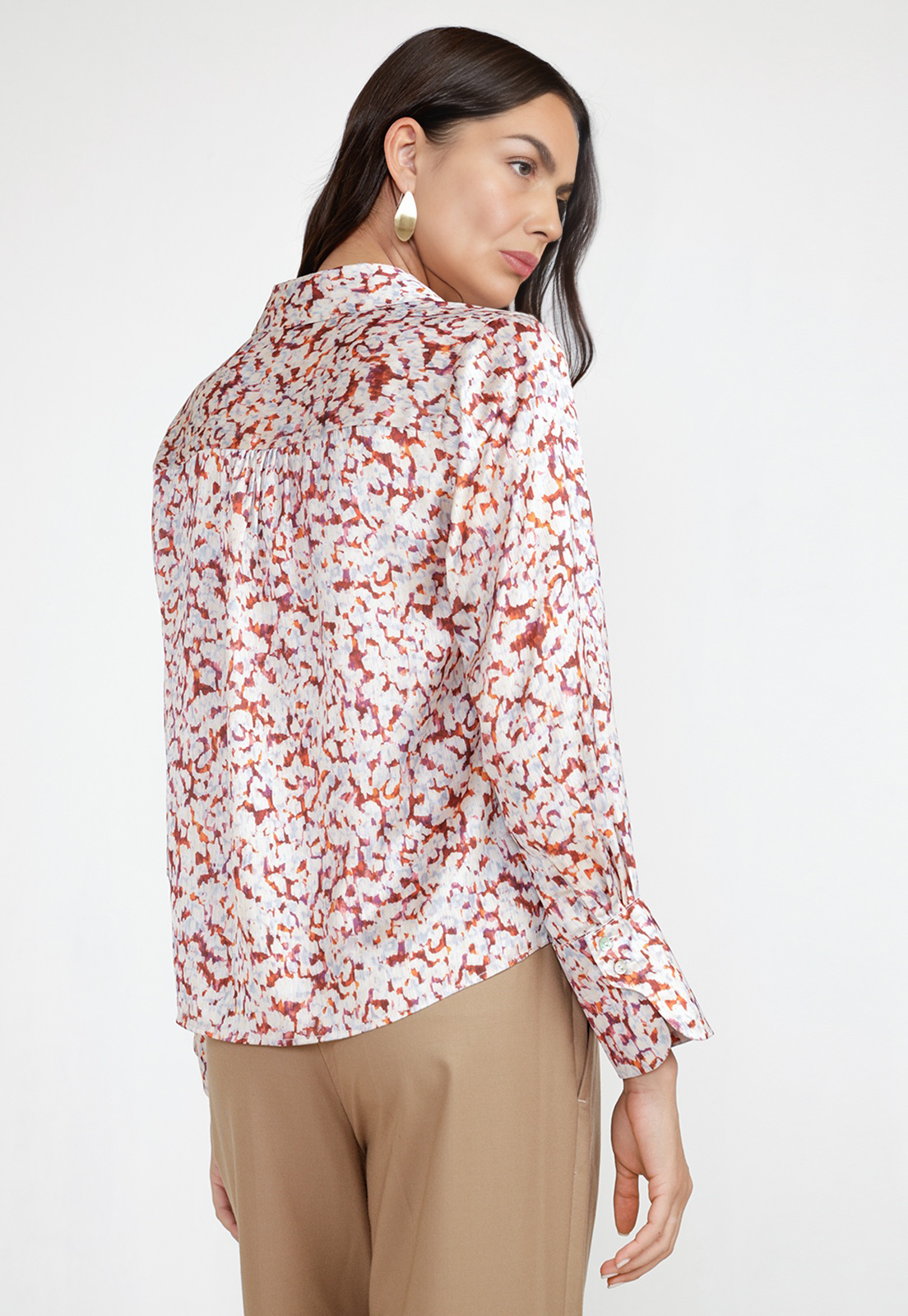 BLUSA MUJER ESTAMPADA NARANJO - 2