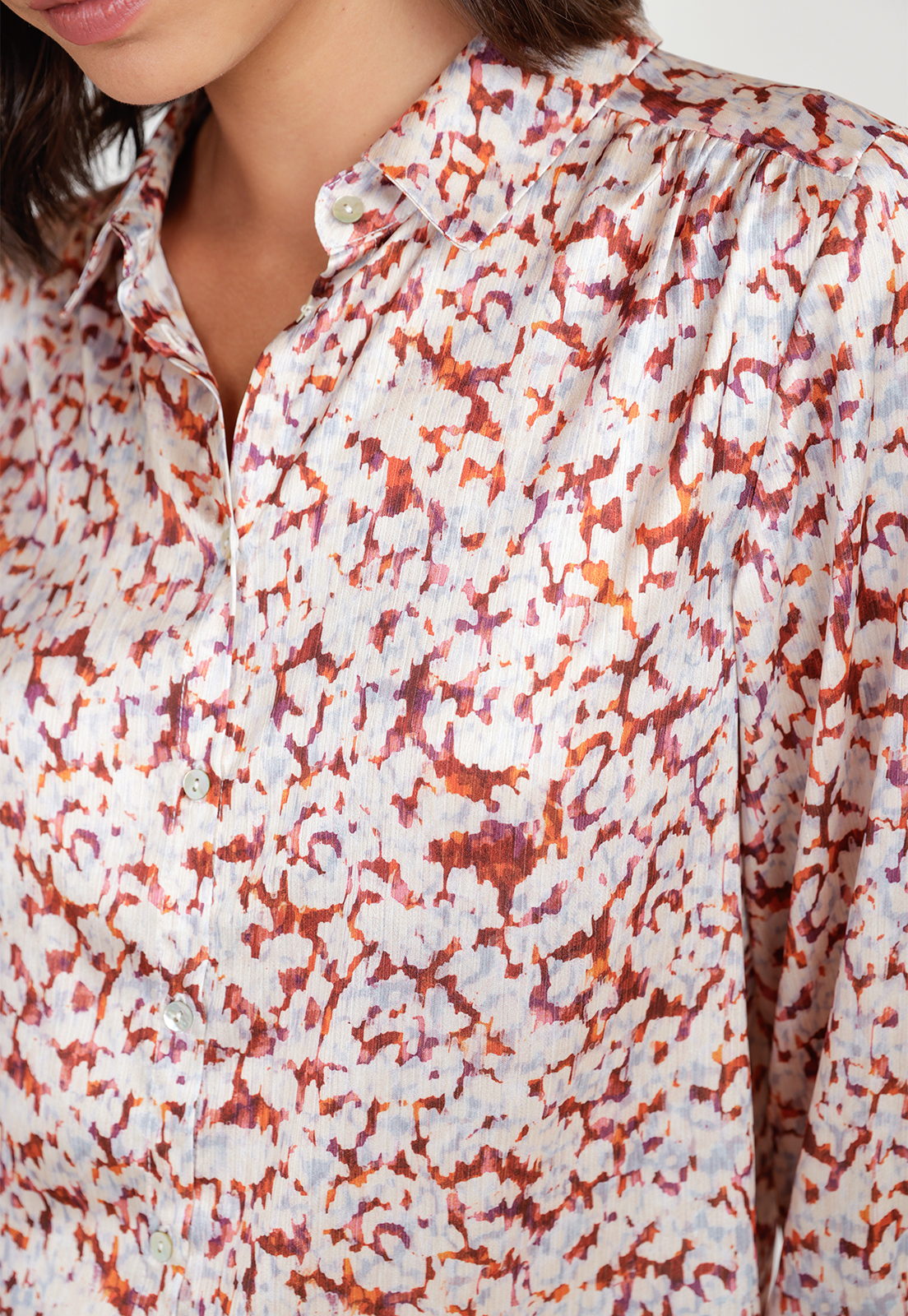 BLUSA MUJER ESTAMPADA NARANJO - 3