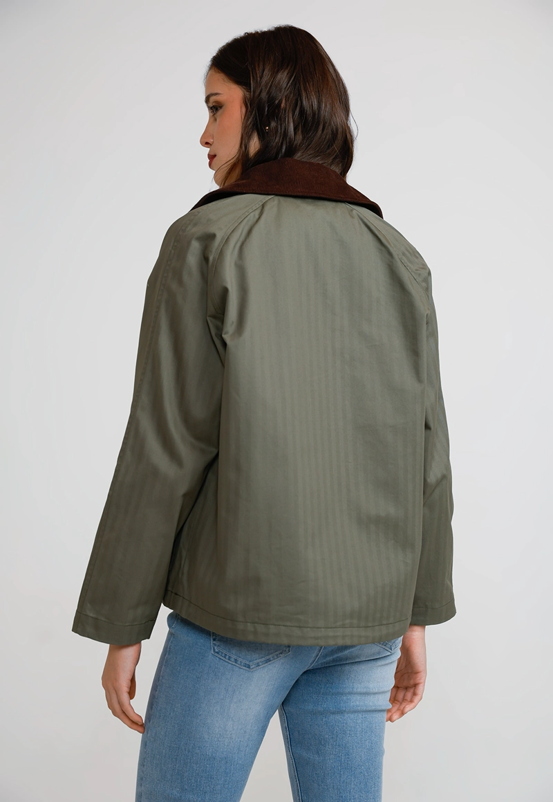 PARKA 3 EN 1 MUJER ALGODON Y POLIE STER OLIVA - 2