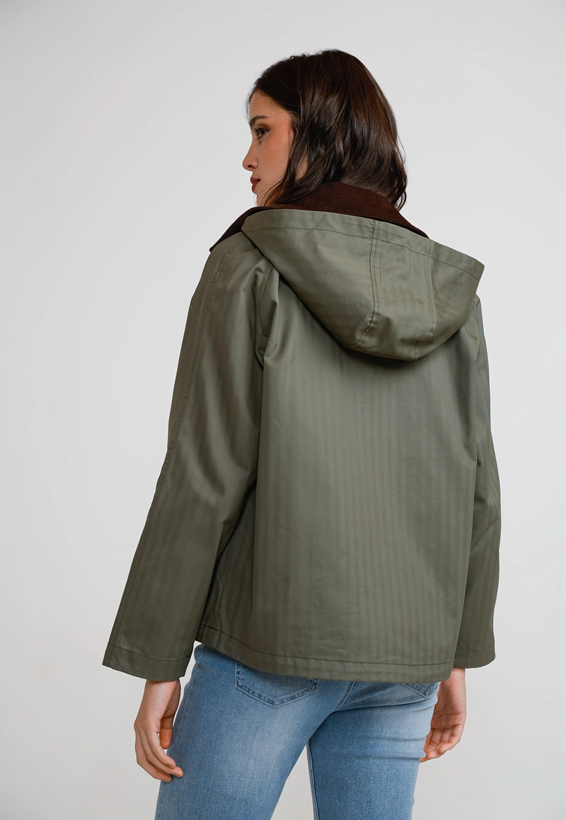 PARKA 3 EN 1 MUJER ALGODON Y POLIE STER OLIVA - 3