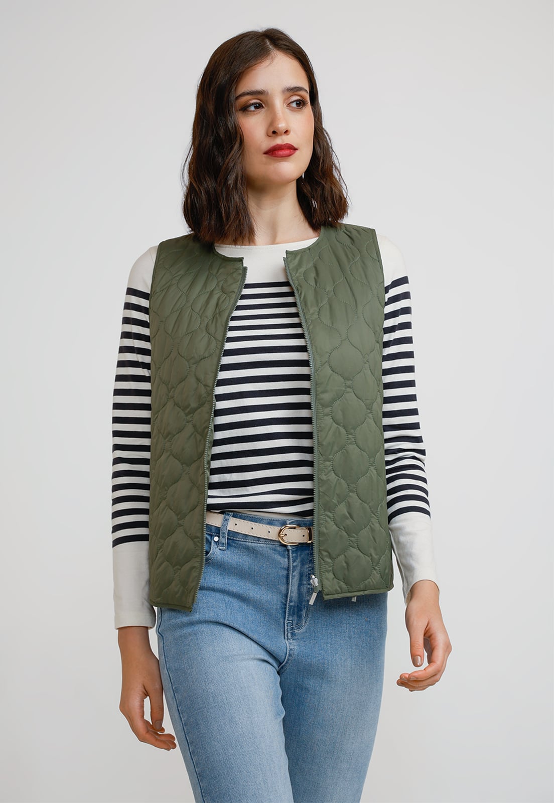 PARKA 3 EN 1 MUJER ALGODON Y POLIE STER OLIVA - 6