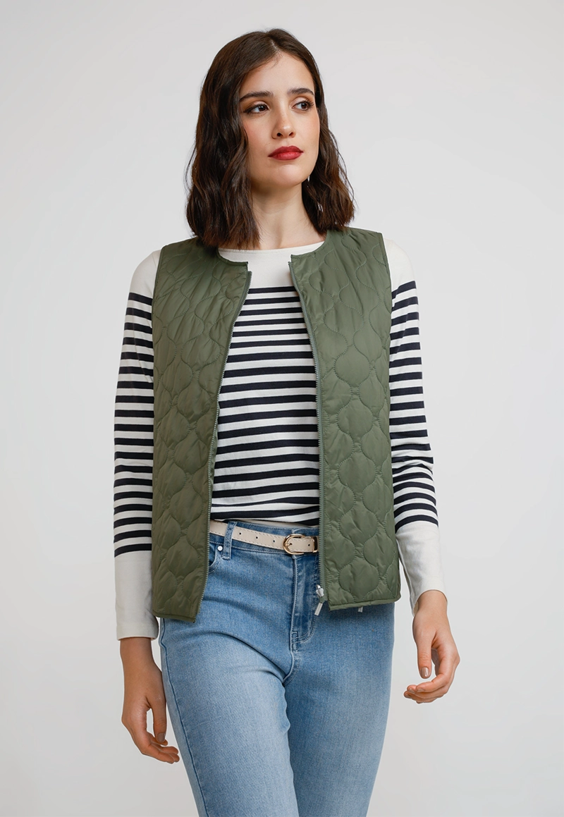PARKA 3 EN 1 MUJER ALGODON Y POLIE STER OLIVA - 6