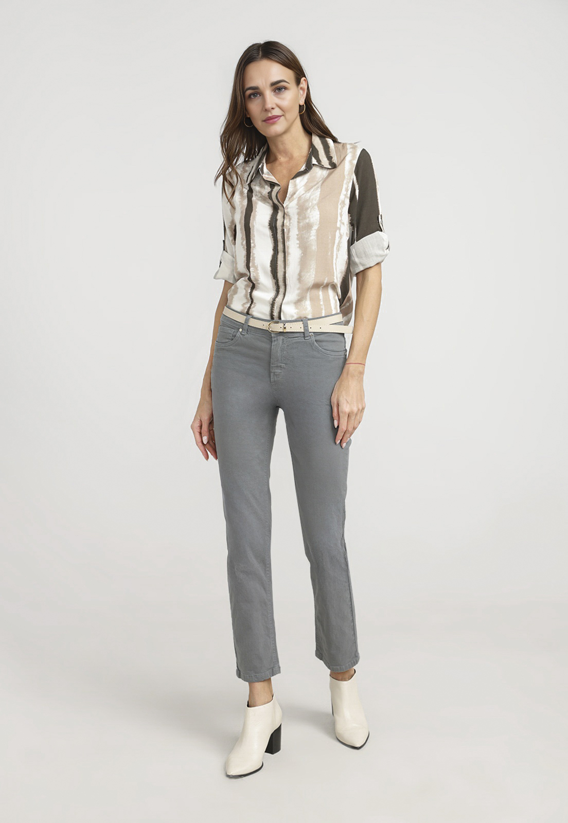 PANTALON MUJER PETRA ALGODON PERUANO OLIVA - 4