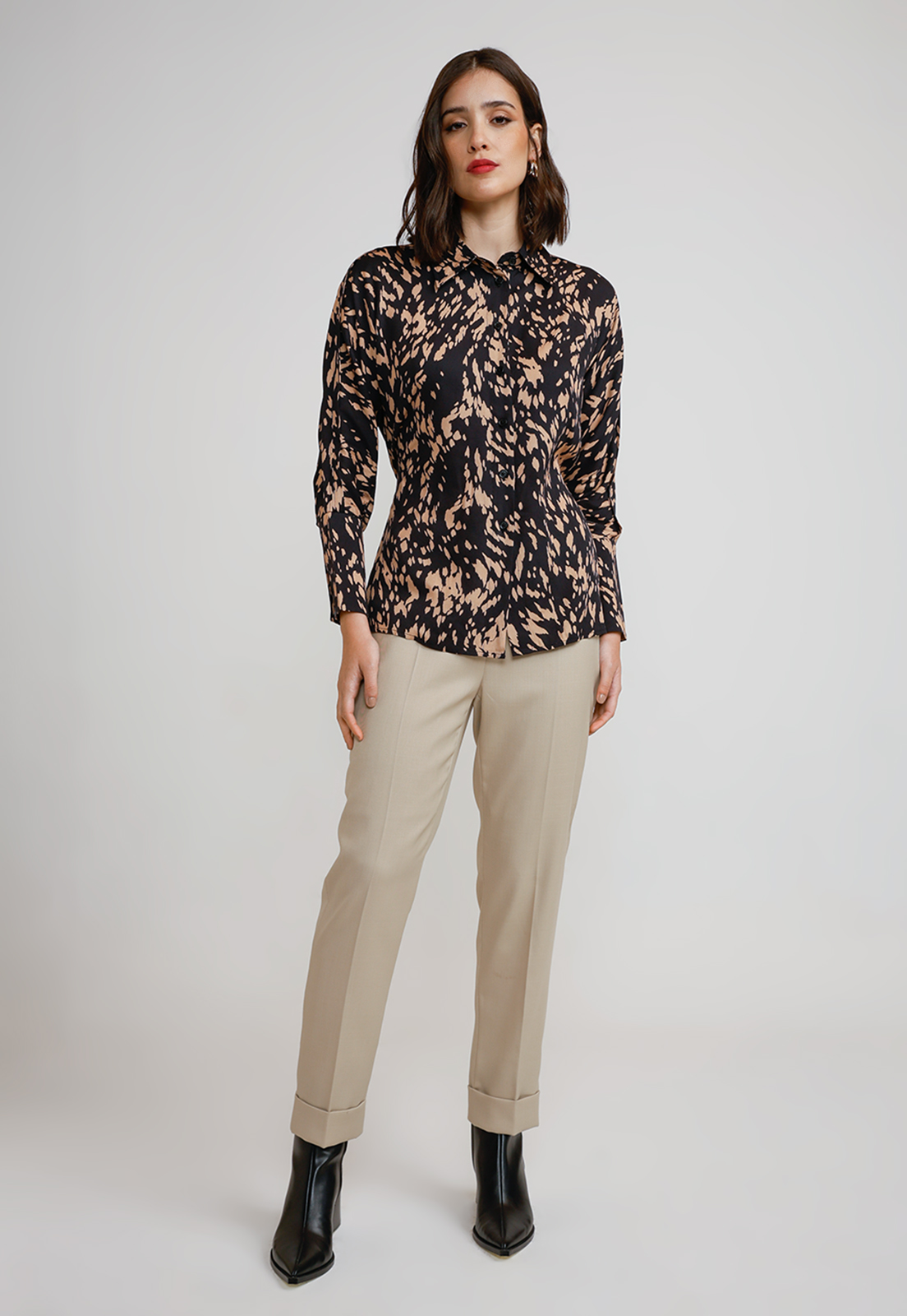 BLUSA MUJER VISCOSA ESTAMPADA NEGRO - 5