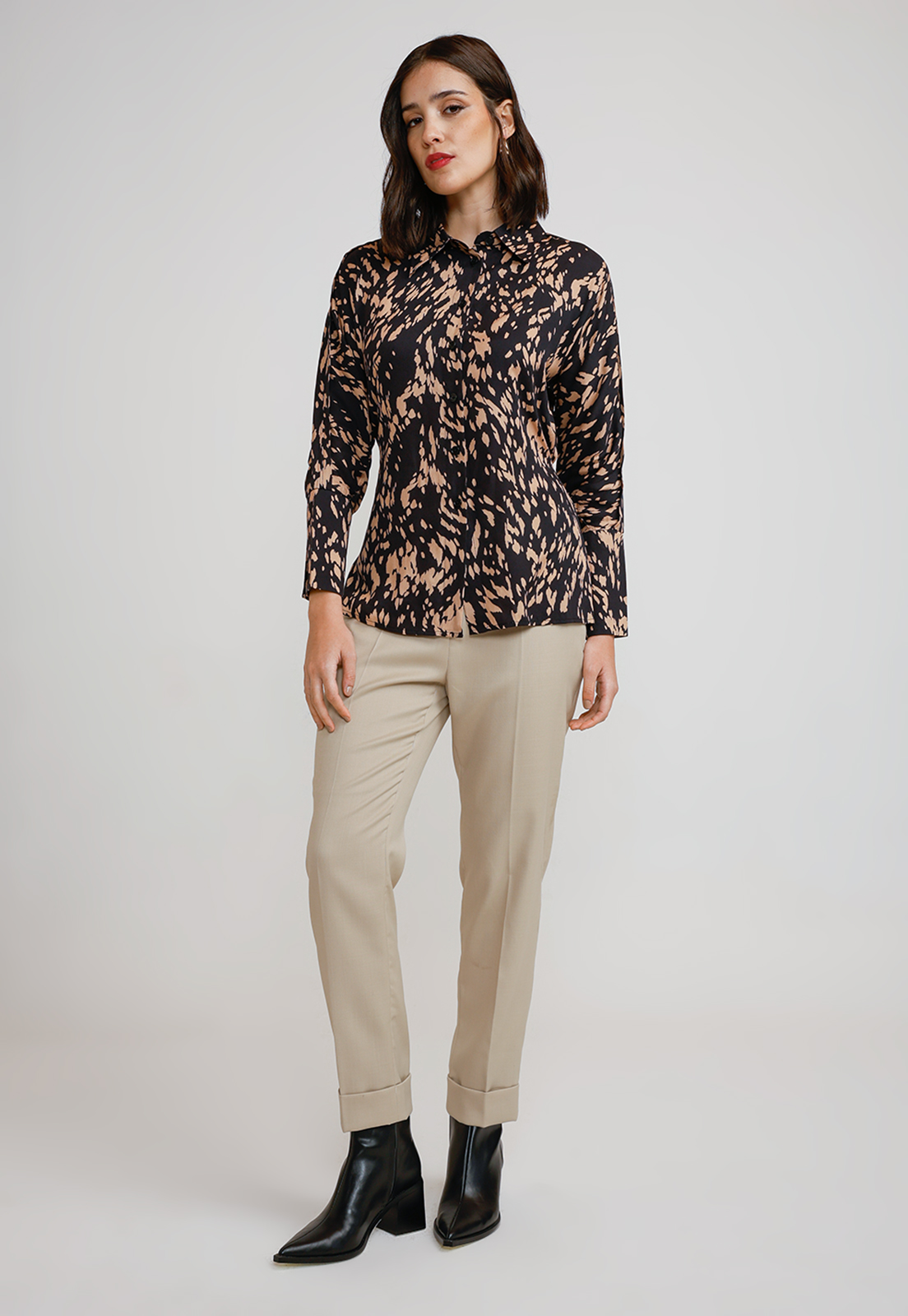 BLUSA MUJER VISCOSA ESTAMPADA NEGRO - 6