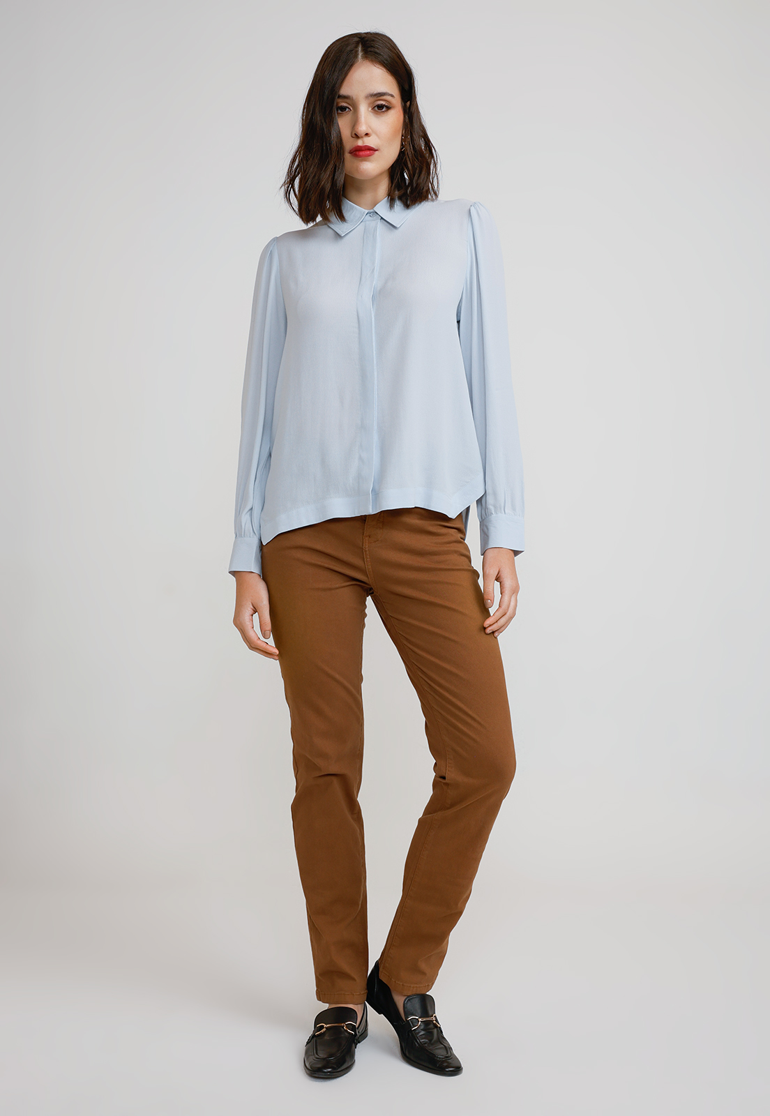 BLUSA MUJER VISCOSA CELESTE - 4