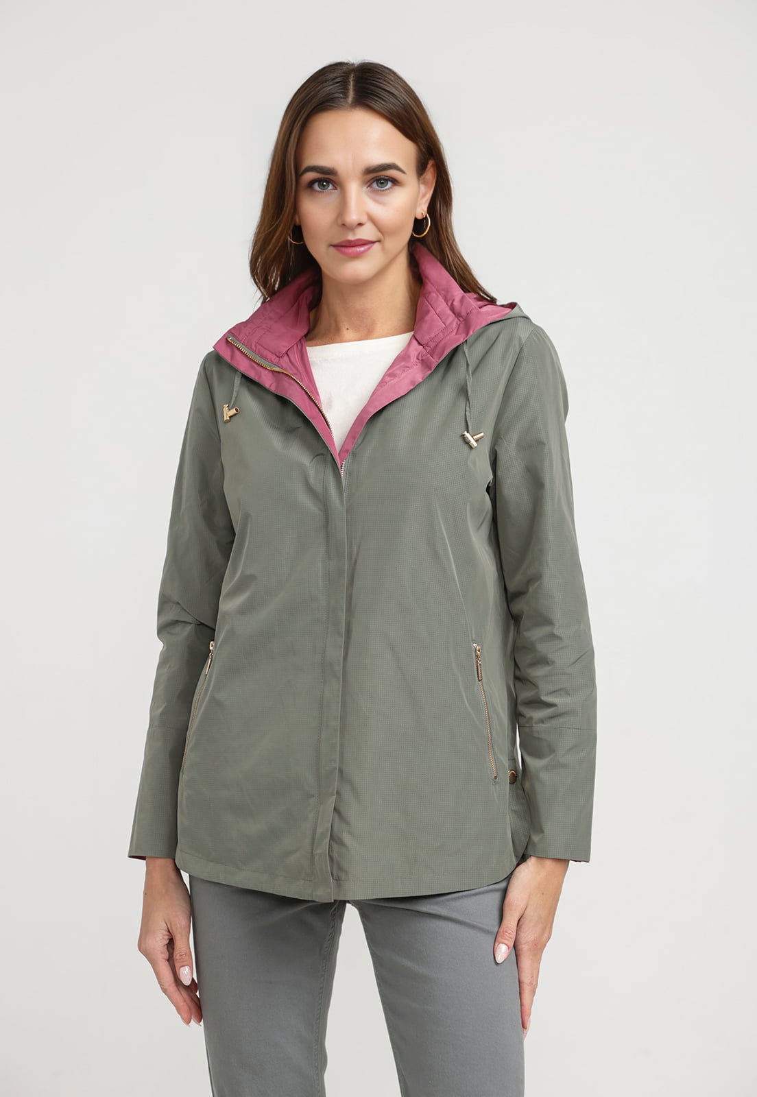 CHAQUETA MUJER EVA REVERSIBLE OLIVA - 1