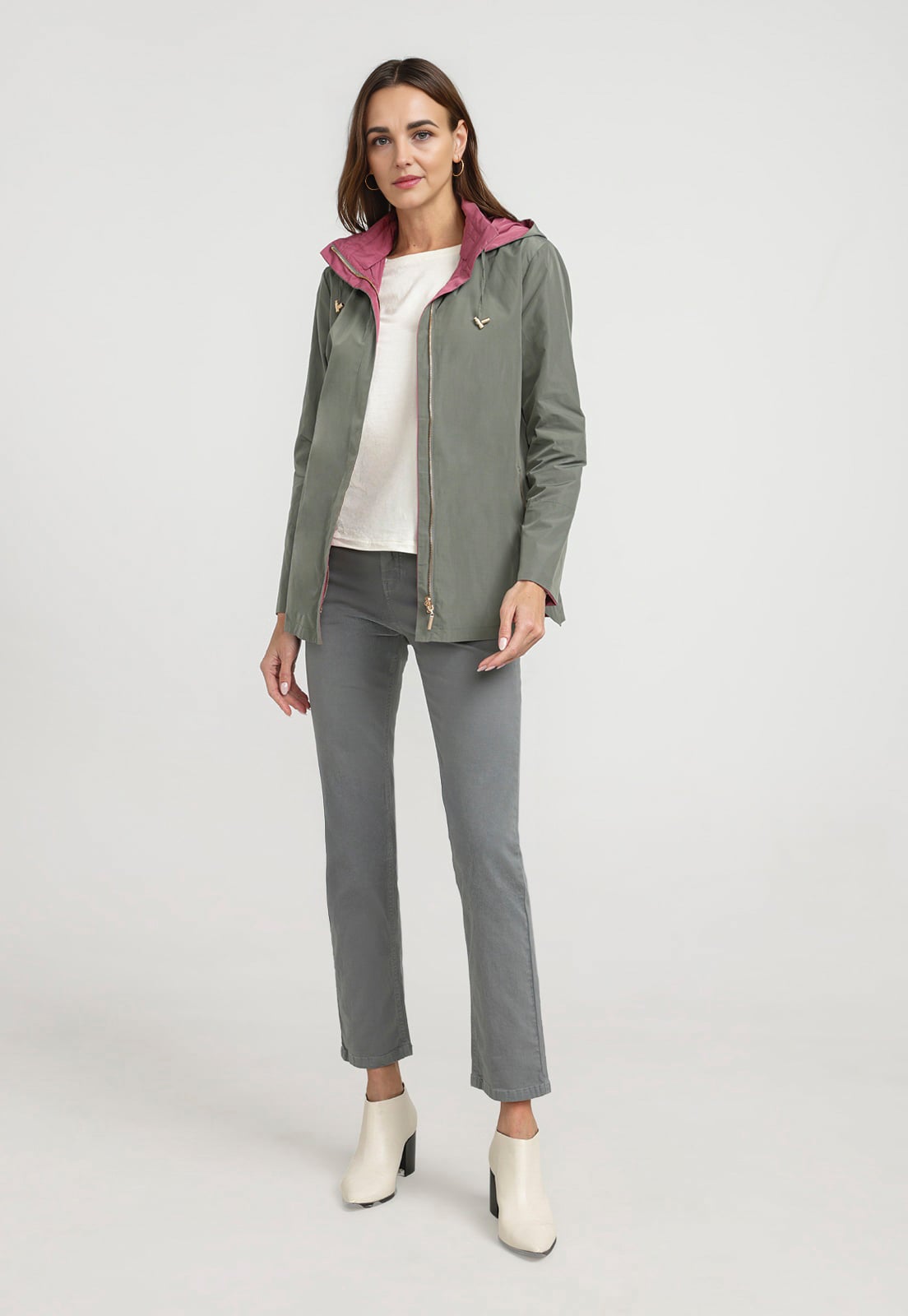 CHAQUETA MUJER EVA REVERSIBLE OLIVA - 5