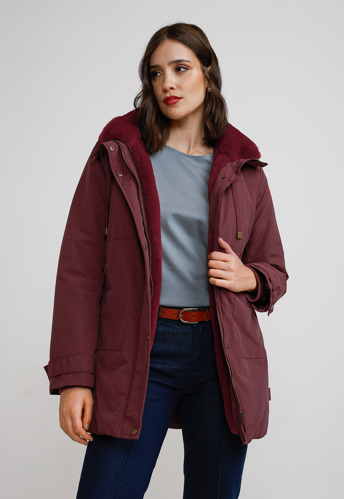PARKA GRUESA MUJER BURDEO - 1
