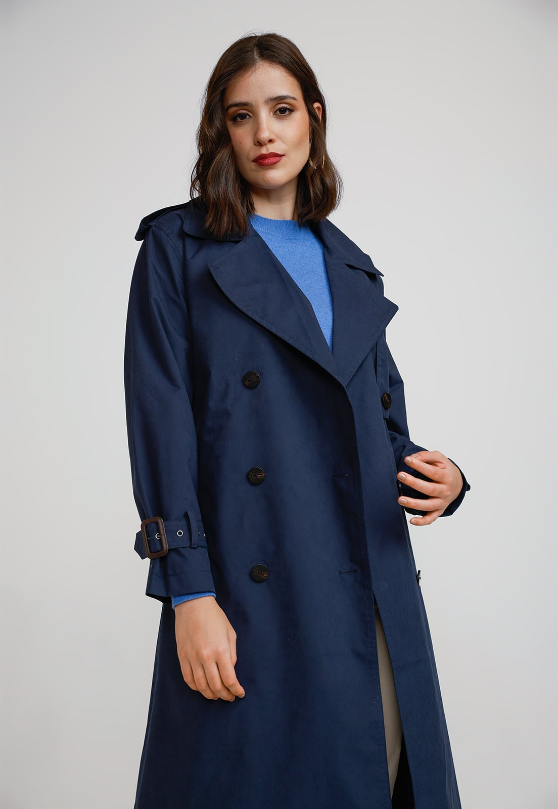 TRENCH IMPERMEABLE MUJER POLIE STER MARINO - 6